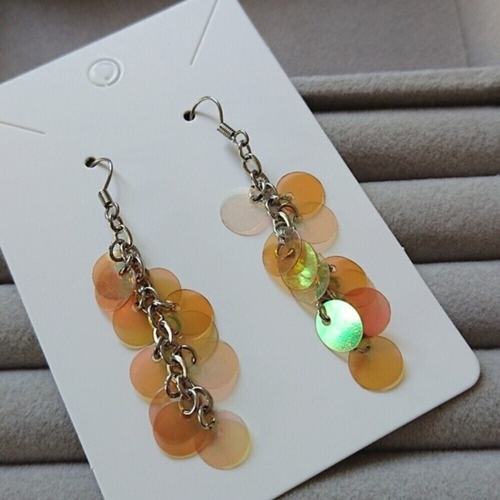 Sweet pinkish gold colorful earrings